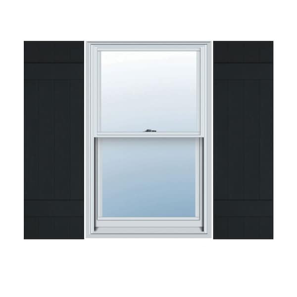 Ekena Millwork Lifetime Vinyl, Standard Four Board Joined, Board-n-Batten Shutters, LJ4S14X04700BL, PR LJ4S14X04700BL - main